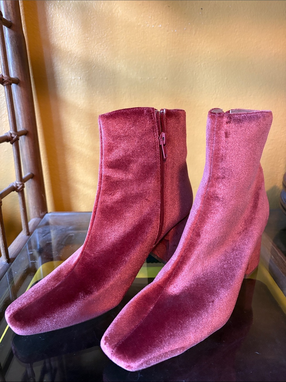 Rose Velvet Boots